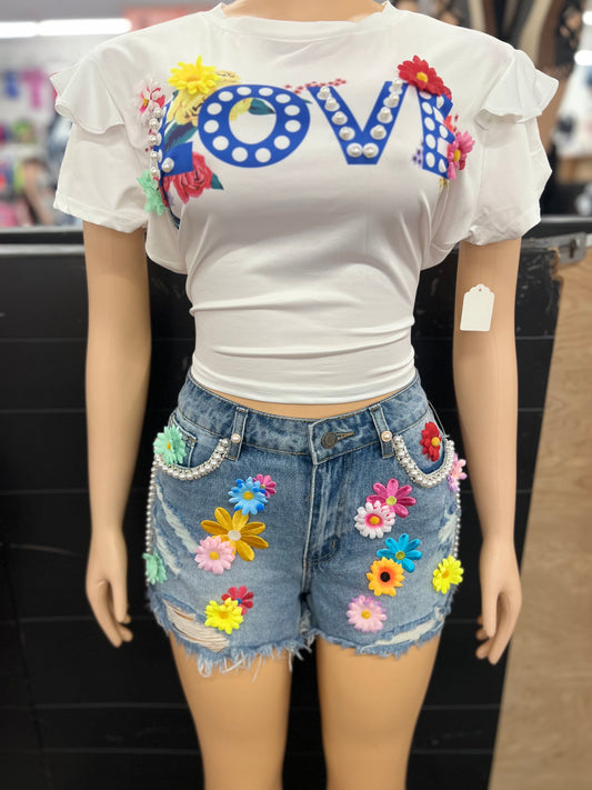 Flower Custom Denim Set