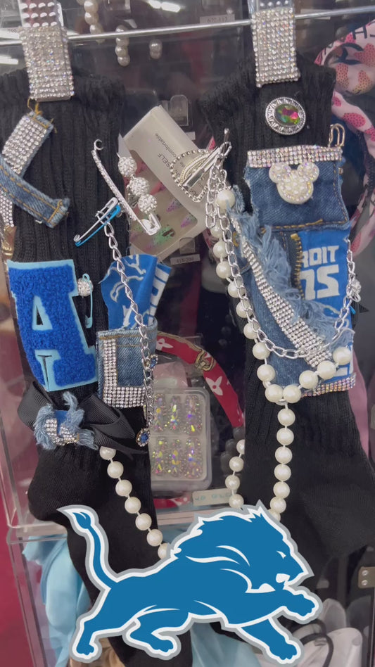 Detroit Lions Bling Socks Without Patch